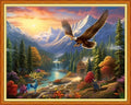 Dimensean Stamped Cross Stitch Kits Full Range of Embroidery Patterns Starter Kits for Beginners Adult DIY Cross Stitches Needlepoint Kits 11CT-Eagle elk 16x20 inch - color: Craftpattern62