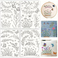 26Pcs Flower Vine Embroidery Patterns Stabilizers 11.7 x 8.3 Inch Water Soluble Stick and Stitch Embroidery Paper Flowers Pattern Wash Away Transfer Paper Stabilizer for DIY Hand Sewing - color: Plants