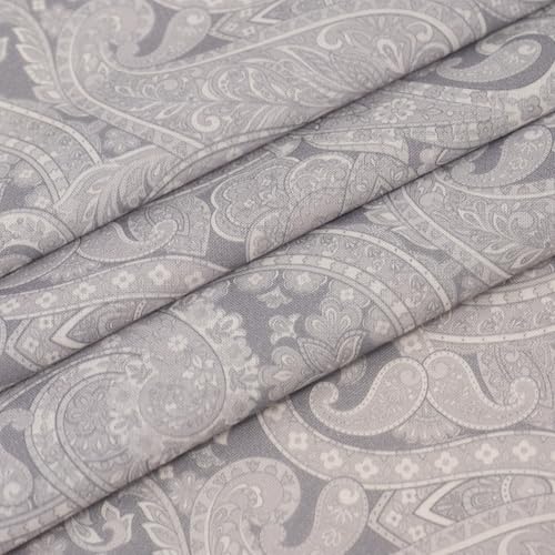 ROC-lon® 100% Cotton, 108" Wide, Preshrunk, Lightweight, Quilt Backing Fabric for Sewing and Craft Paisley Grey, Cut By Yard - color: Paisley Grey, size: Cut by the yard
