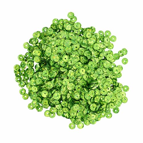 Mandala Crafts 6mm Cup Holographic Light Green Sewing Embroidery Sequins - color: Holographic Light Green, size: 6mm Cup Sequins