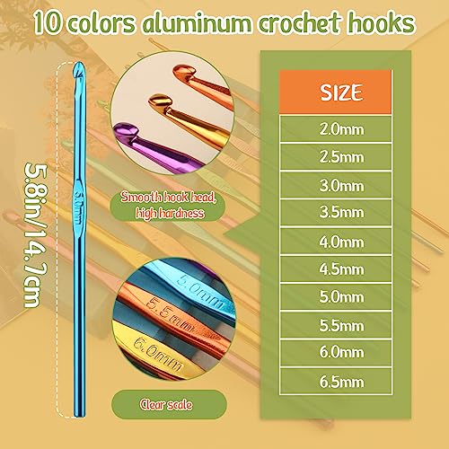 IMZAY 54 Pcs Crochet Hooks Set 0.6–6.5mm Ergonomic Crochet Needles Set - color: Pink, size: 54 Pcs