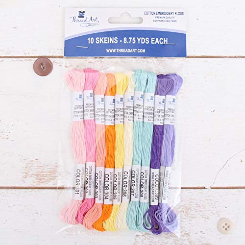 ThreadArt Embroidery Floss Kit in Confetti Colors - Six Strand Set - color: CONFETTI COLORS