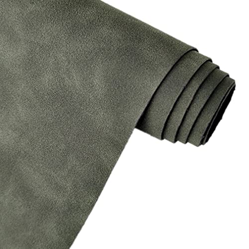 Dark Green Soft Faux Suede Fabric 30x135cm Synthetic Faux Leather Frosted Leatherette for DIY Phone Case Wallets Making - color: Dark Green