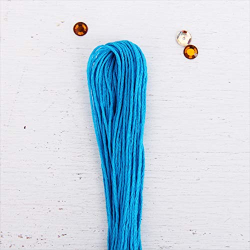 12 Skeins ThreadArt Cotton Embroidery Floss, Aqua - color: Aqua