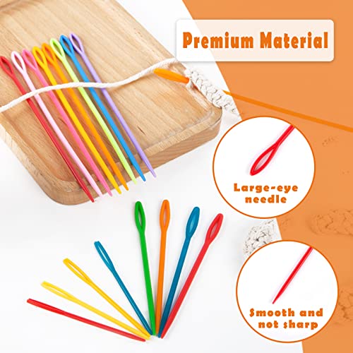 LOVEINUSA 100PCS Plastic Needles for Kids, Large Eye Yarn Needles for DIY Stitchery Plastic Sewing Needles Tapestry - style: Multicolor-2