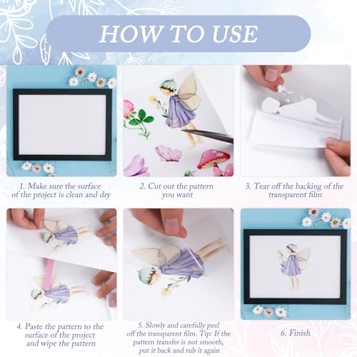 Flower Rub on Transfers for Crafts - 8 Sheets Vintage Wildflower Butterfly Rub on Transfers for Furniture Botanical Rub on Transfer Stickers Decal for Wood DIY Art Craft Office Home Decor - style: Wildflower
