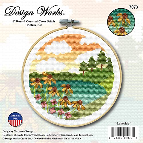 Lakeside Counted Cross Stitch Kit with Hoop