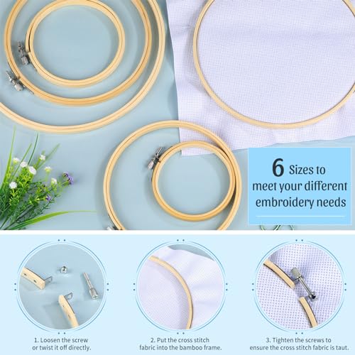ZXIIXZ 72 Pcs Cross Stitch Supplies, Embroidery Kit for Beginners