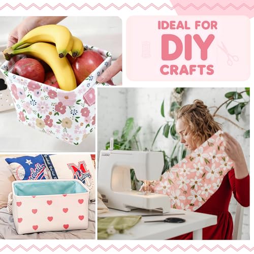 Aubliss 8pcs Fat Quarter Fabric Bundles (100% Cotton - 20'' x 20'') - color: Sweet Pink