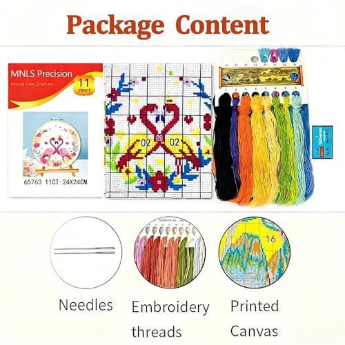 Cross Stitch Kits - Cute Jellyfish Series | Beginner DIY Embroidery Kit with 11CT Fabric & Vibrant Threads | DIY Mindful Gift for Home/Office Decor 9.45 x 9.45 Inch-3-28