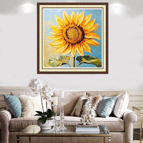 Findvoor Counted Cross Stitch Kits for Adults Full Range of Cross Stitching Embroidery Unprinted Pattern for Beginners, 11CT Needlepoint Kit Patterns Embroidery Kits-Magical Sunflower 18x18 inch - color: ColorCraft11