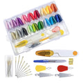 Huacan 36 Colors Embroidery Thread Kit Full Starter Tools with Storage Box - color: 36 Color（53 Pcs）