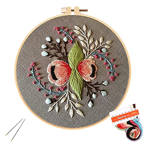 Louise Maelys Botanical Embroidery Kit for Beginners Stamped DIY Craft - color: Color 1