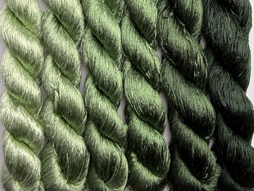 100% Mulberry Silk Embroidery Thread 6 Colors 22m Each (40) - color: 40