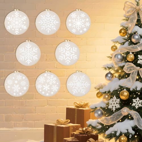 ORIGACH 8 Pcs DIY Christmas Snowflakes Embroidery Kit for Beginners - style: Snowflakes