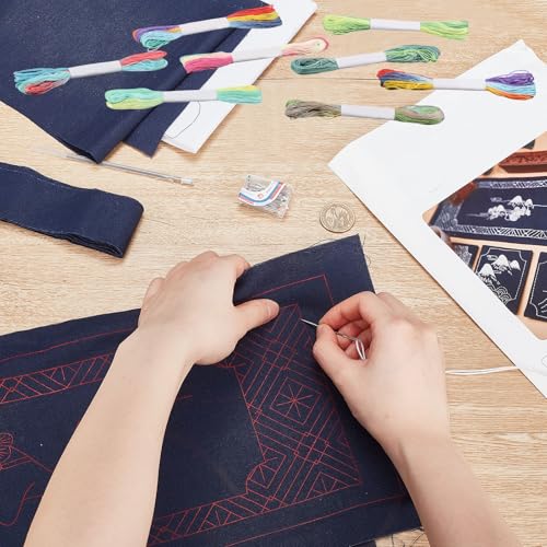 FREEBLOSS 8 Pcs Sashiko Thread Sashiko Skein 8 * 20 M Pure Cotton Embroidery Thread Japanese Sewing Threads Quilting & Embroidery Sewing Kit Supplies 8 Green Mixed Colors - color: Green
