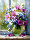 Moohue 14 ct Counted Cross Stitch Kits for Adults Flowers Cross Stitch Patterns Stamped Printed Cross Stitch Kits (Flowers 3) - color: Flowers 3