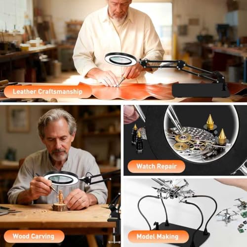 Helping Hands Soldering Station, 10X Magnifying Glass with Light