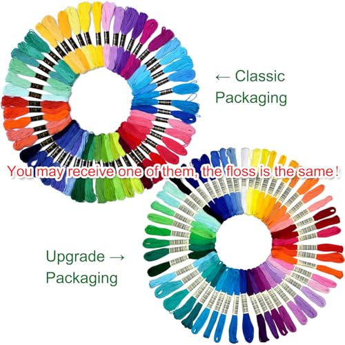 Friendship Bracelet String 50 Skeins Fashionable Rainbow Color Embroidery Floss Cross Stitch Embroidery Thread Cotton Floss Bracelet Yarn, Craft Floss - color: vibrant rainbow color, size: 1 Pack