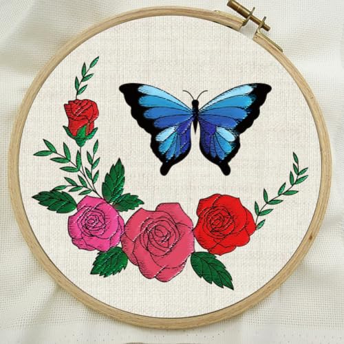 BENECREAT 4Sheets 20Pcs Wreath Bee and Mushroom Water Soluble Embroidery, 11.7x8.3inch Stick and Stitch Embroidery Paper Stabilizer Water Soluble Hand Sewing for Shirts, Coats, Bags - color: Wreath Bee and Mushroom