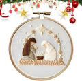 Nativity Scene Embroidery Kit, Christmas Cross Stitch Kits for Beginners - color: Birth Manger