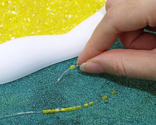 Glass Bugle Tube Beads 1400Pcs/30g Mini Seed Beads 2 * 3mm Small Craft Loose Spacer Beads for DIY Bracelets Necklace Earring Jewelry Making (Yellow) - color: Yellow