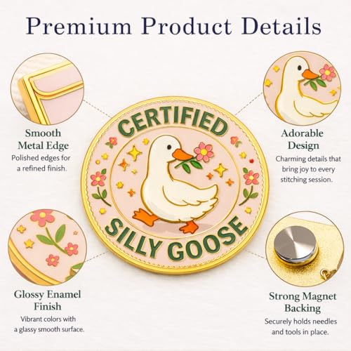Magnetic Needle Minder, Needle Minder for Cross Stitch Embroidery Sewing, Cute Funny Needleminder Needle Holder, Strong Magnet Needle Nanny, Gift for Women Stitch Lovers, (Goose) - color: goose