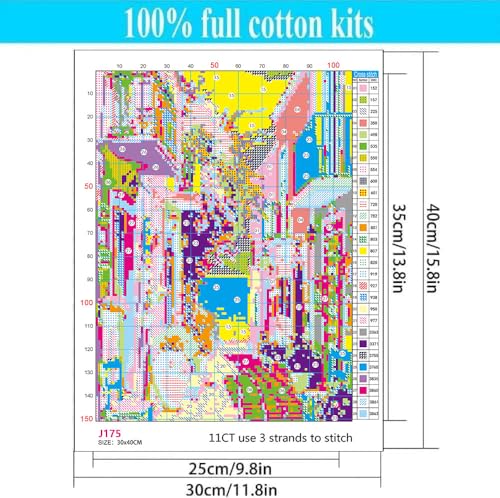 WUSARPLY Seaside Scenery Stamped Cross Stitch Kits for Beginners Adults - color: J175