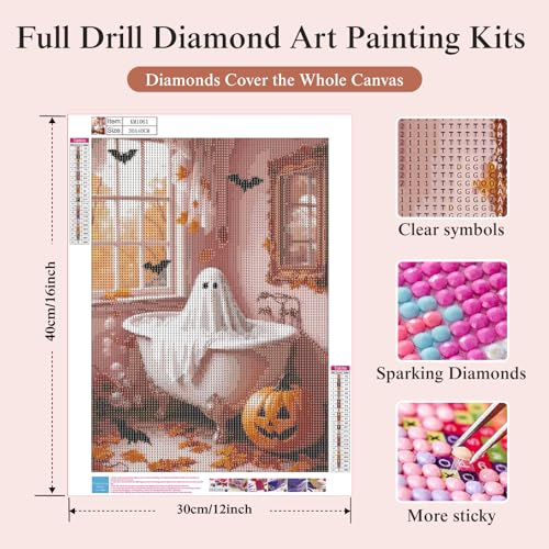 CSZPPQAF Halloween Diamond Painting Kits for Adults,Ghost Diamond Art - color: KM1061-1