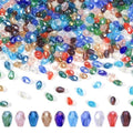 300pcs Glass Crystal Teardrop Beads 6X8mm Drop Glass Spacer Beads Colorful Clear Electroplated Color Crystal Beads for DIY Jewelry Bracelet Making (Facet Drop) - color: Facet Drop