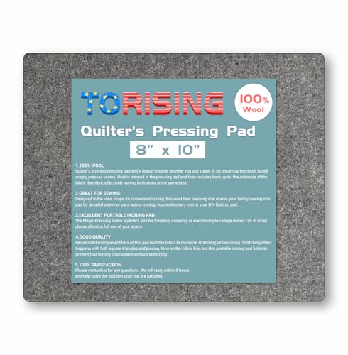 Wool Pressing Mat for Quilting - 8”x10”x0.6” 100% Wool Quilter’s Pressing Ironing Pad - size: 8" X 10"