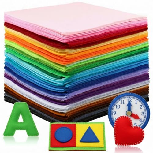 Reginary 120 Pcs 12 x 12 Inch Felt Sheets Bulk for Craft 40 Assorted Color - color: Classic, size: 12 x 12 Inch