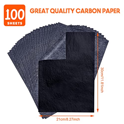 PSLER 100 Sheets Carbon Transfer Paper - Tracing Paper & 3 Embossing Stylus - size: A4 (100 Sheet with 3PCS Embossing Stylus)