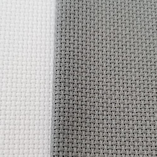 KCS 4/6 pc of 12" x 18" 18CT Counted Cotton Aida Cloth Cross Stitch Fabric (4 pc, Medium Grey) - color: Medium Grey, size: 4 pc