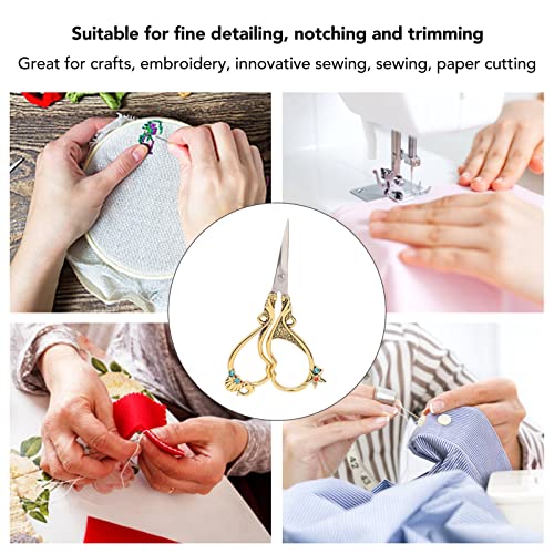 Craft 4.9in Embroidery Scissors, Rustproof Stainless Steel, Vintage European, Sewing Scissors with Fine Storage Box for DIY Handicrafts Tool
