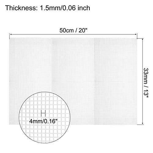 MECCANIXITY Plastic Mesh Canvas Sheet 50x33cm/20x13inch White Blank Canvas Rectangle 4mm Hole for Embroidery Needlepoint, Knit Crochet Mesh, Pack of 2 - color: White, size: 20x13inch
