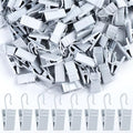 Teenitor 100 Pack White Curtain Clips Curtain Hooks, Stainless Steel Small Clips for Hanging Curtains, Outdoor String Lights, Art Craft Display, White - color: White