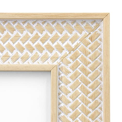 Boho 5x7 Picture Frame Rattan Photo Frame Set of 2 - color: Rattan Beige, size: 5x7