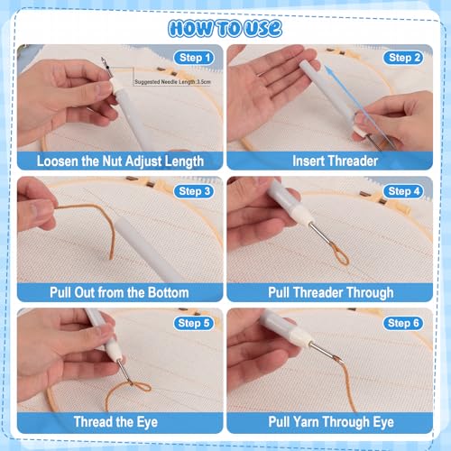35Pcs Punch Needle Kit Adult Beginner, Adjustable Punch Needle Tool - color: 35Pcs