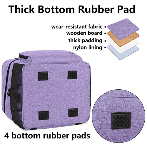LUXJA Serger Machine Carrying Case with Bottom Wooden Board, Purpe - color: Purple