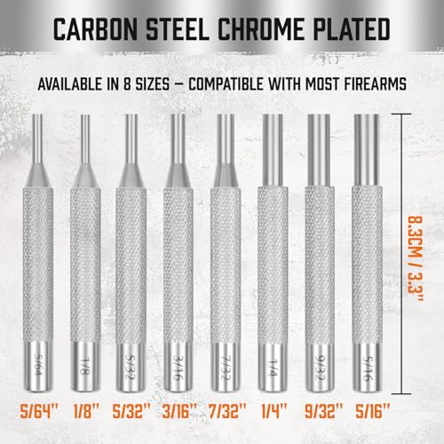 HORUSDY 22-Piece Punch and Hammer Set, Steel Roll Pin Punch Set with Interchangeable Hammer Heads, Durable Punch Tool Kit for Maintenance, with Storage Case