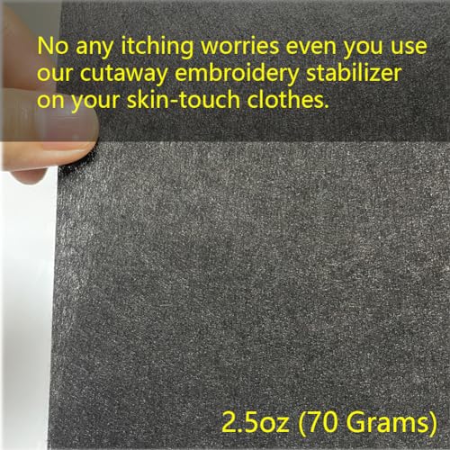Black Cut Away Embroidery Stabilizer Backing (8 in x 50 yd Roll), Seneme Stabilizer for Embroidery Medium Weight 2.5 oz Cutaway Embroidery Stabilizers for Machine Embroidery Stabilizer and Hand Sewing