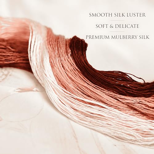 Natural 100% Silk Thread, Handmade Embroidery Thread Silk Floss 10 Colors 110m Each (93) - color: 93