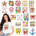 Dazoratix Summer Iron on Transfers - 20 Sheets Cute Beach Vibes Fruit DTF Ready to Press Bulk Heat Patches Bow Stickers Vinyl Decals for T Shirts Clothing Pillow Bag DIY Crafts Appliques Decorations - style: Cute Summer