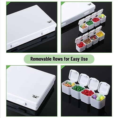 Mr. Pen- Bead Storage Containers, 28 Grids, 2 Pack, White - color: White, size: 2 Pack-56 Pcs(6.8"x4.4"x1")