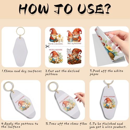 UV DTF Stickers 105 Pcs Watercolor Gnomes UV DTF Cup Wrap - style: Watercolor Fathers Day Gnomes