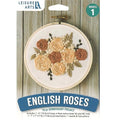 Leisure Arts Embroidery Kit 4" English Roses - cross stitch kits for beginners - embroidery kit for beginners - embroidery kits for adults - embroidery kits for adults