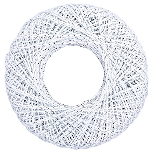 Red Heart Metallic Crochet Thread, 10, White/Silver - color: White/Silver, size: Size 10