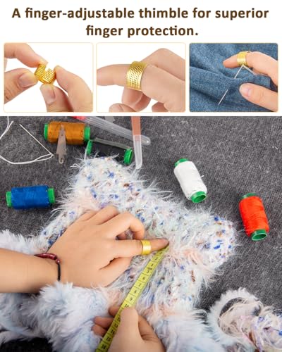 36 Pcs Sewing Tool Set, Premium Big Eye Steel Needles, Threader, Thimble, Seam Ripper & Threads Complete Needle Repair Kit for Hand Sewing
