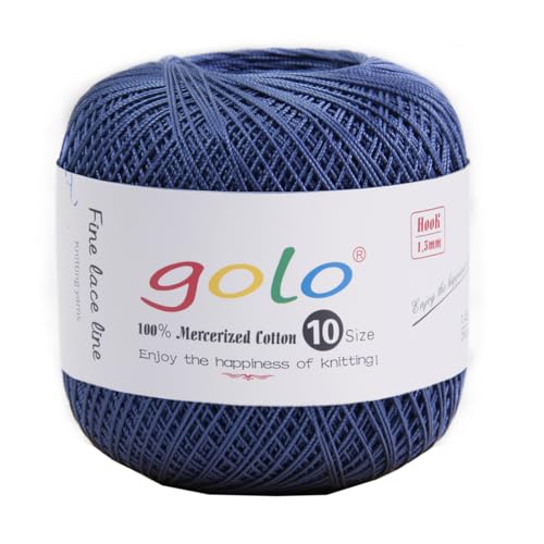 golo Crochet Thread Crochet Yarn for Crocheting Cotton Yarn for Hand Knitting 202 - color: 202 Sea Blue
